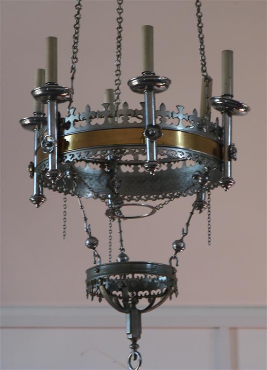 A six branch gothic circular chandelier